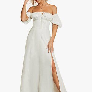 White Puff Sleeve Dress